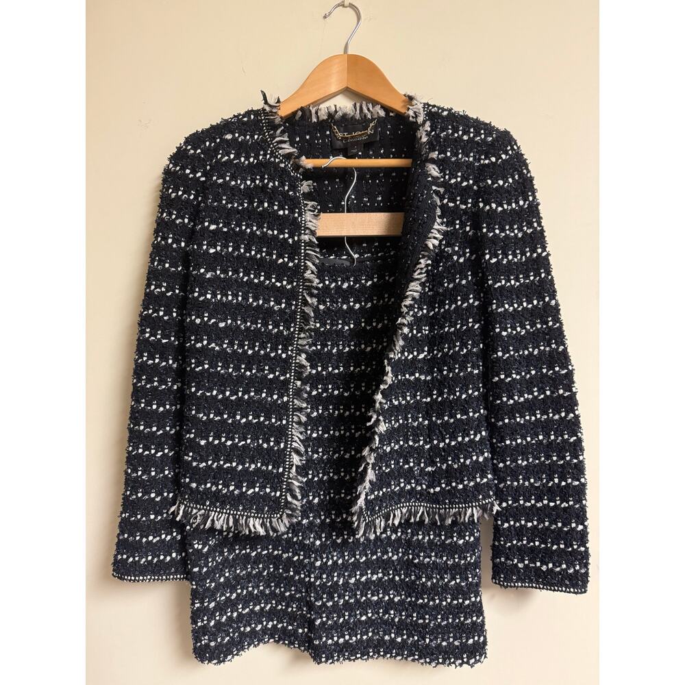 St. John Couture Black and White Tweed Knit Two-Piece Set